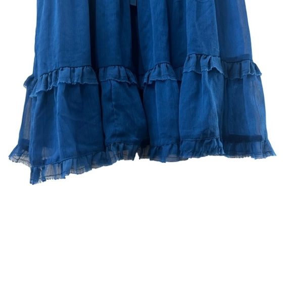 STARING AT STARS Delicate Blue Lace Ruffle Trim Dress SIZE SMALL 2 4 Tiers Adjut - Picture 4 of 11
